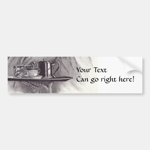Vintage Tea Tray Bumper Sticker