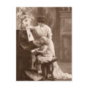 Vintage Teaching Child Piano Music Postcard