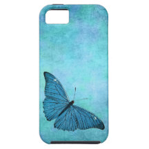 Vintage Teal Blue Butterfly1800s Illustration iPhone 5 Covers