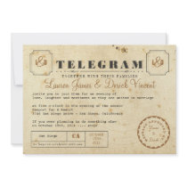 Vintage Telegram Invitation Postcard