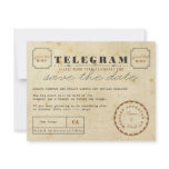 Vintage Telegram Save the Date Custom Announcement