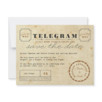 Vintage Telegram Save the Date Custom Announcement
