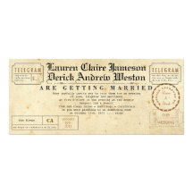 Vintage Telegram Tea Length Invitation