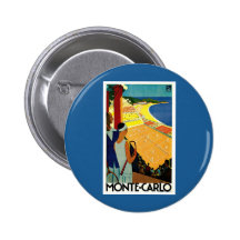 Vintage Tennis, Sports, Travel Poster, Monte Carlo Buttons