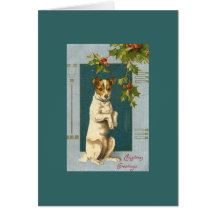 Vintage Terrier and Holly Cards