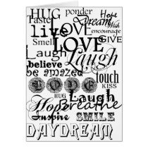 Vintage Text Life Advice Apparel and Gifts Greeting Cards