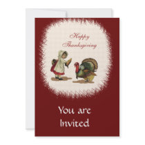 Vintage Thanksgiving Child & Turkey