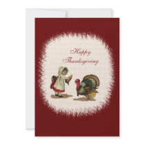 Vintage Thanksgiving Child & Turkey
