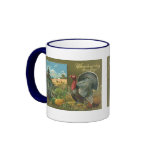 Vintage Thanksgiving Greetings with a Turkey Farm Coffee Mug