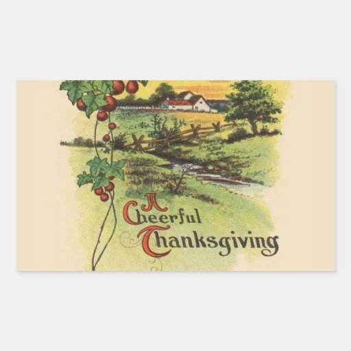 Vintage Thanksgiving Rectangle Sticker