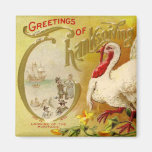 Vintage Thanksgiving Turkey Square Magnet