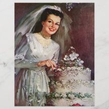 Vintage The Beautiful Bride and Her Wedding Cake Flyer