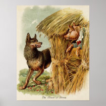 Vintage Three Little Pigs; Big bad Wolf and Pig Posters