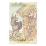 Vintage Three Little Pigs; Big bad Wolf and Pig Stationery
