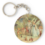 Vintage Thumbelina and Prince Wedding in Forest keychains