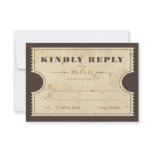 Vintage Ticket RSVP invitations