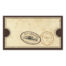 Vintage Ticket - Train Escort Card Business Card Templates