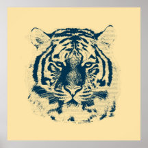 Vintage Tiger Face Print