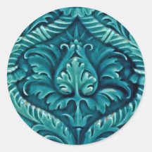 Vintage Tile Designs Arts and Crafts Art Nouveau Round Stickers