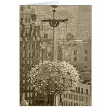 VINTAGE TIME SQUARE GREETING CARD