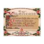 Vintage - To My Valentine - Poem postcards