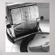 Vintage Toaster Black White Kitchen Art Print