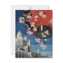 Vintage Tokyo travel Personalized Invitations