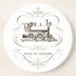 Vintage Train of Thought Drink Coasters