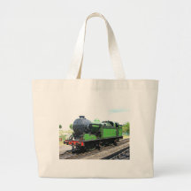 Vintage Train, Steam railway locomotive, Tote Bags