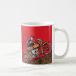 Vintage Transportation, Antique Red Motorcycle Mug