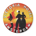 Vintage Travel Amsterdam Netherland Hotel Label