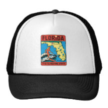 Vintage Travel Florida FL State Label Hat