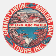Vintage Travel - Grand Canyon / Boulder Dam Stickers