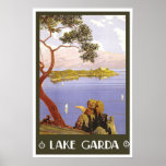 Vintage travel,Lake Garda Print