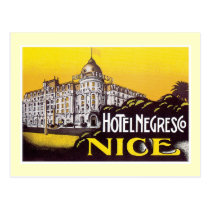 Vintage Travel Nice France Hotel Label Art postcards