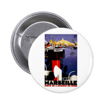 Vintage Travel Poster Ad Retro Prints Button