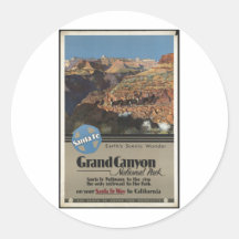Vintage Travel Poster Ad Retro Prints Round Sticker