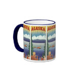 Vintage Travel Poster, Alaska Coffee Mugs