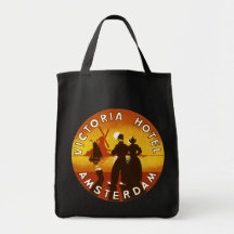 Vintage Travel Poster, Amsterdam, Holland Canvas Bags