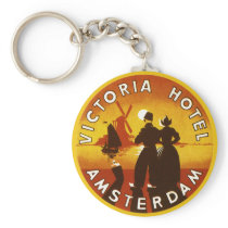 Vintage Travel Poster, Amsterdam, Holland Key Chain