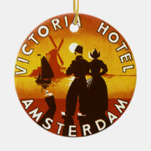 Vintage Travel Poster, Amsterdam, Holland Ornaments