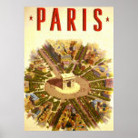 Vintage Travel Poster Arc de Triomphe Paris France posters