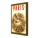 Vintage Travel Poster Arc de Triomphe Paris France Gallery Wrapped Canvas