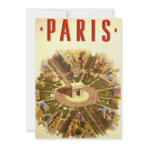 Vintage Travel Poster Arc de Triomphe Paris France Invitations