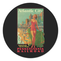 Vintage Travel Poster; Atlantic City Sticker