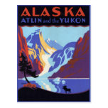 Vintage Travel Poster, Atlin and the Yukon, Alaska Post Card