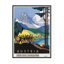 Vintage Travel Poster,Austria Postcard