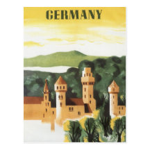 Vintage Travel Poster, Bavaria Castle, Germany Postcards