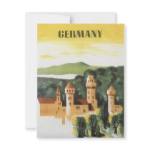 Vintage Travel Poster, Bavaria, Germany Personalised Invite