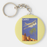 Vintage Travel Poster Cairo Egypt Africa Aeroplane Key Chains